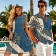 thumbnail image 3 of Yuyamidu Matching Outfits for Couples Vacation Shirts for Men Lightweight Women's Summer Dresses Palm Tree Shirt Men Button Up Shirt Beach Hawaiian Matching Clothes for Couples , XL, 3 of 6