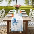 thumbnail image 4 of Table Runners 72 Inches Long Dress Scarves, Blue Octopus Coastal Farmhouse Kitchen/Dining Table Runner, Coffee Tablerunners, Summer Beach Nautical Ocean Coral Starfish 13x72 Inch, 4 of 9