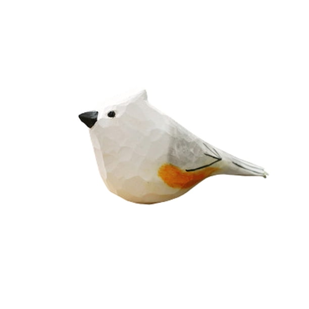 Inteprter Pájaro de artesanía miniatura colorido tallado en figuritas decoración colección de arte hogar Oficina sala de estar Kits y herramientas para tallar Blanco Pájaro