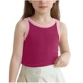 thumbnail image 2 of Kids Solid Color Tank Top Boys Girls Cotton Crew Neck Sleeveless Workout Vest Summer Loose Fit Undershirts Breathable Lightweight T Shirt Comfy Tops Casual Clothes Purple 7-8 Years, 2 of 6