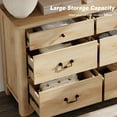 thumbnail image 2 of 3PCS Farmhouse Dresser Set,Oak 6-Drawer Dresser For Bedroom And Wood Nightstand Set Of 2 With Charging Station For Bedroom, Living Room, Hallway,Dining Room, 2 of 11