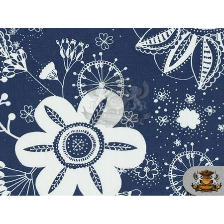 - Printed Indoor/Outdoor Waterproof FLOWER POWER ROYAL Fabric / 54