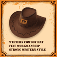 thumbnail image 5 of KAINSY Personalized Cowboy Hats for Kids Custom Western Cowboy Cowgirl Patry Hats Navy Blue Western Cowboy Hats Leather Name(Child), 5 of 9