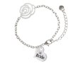 thumbnail image 2 of Delight Jewelry Silvertone Large Bride Heart Silver-tone Flower Link Chain Bracelet, 6.75"+2" Extender, 2 of 4
