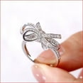 thumbnail image 4 of Bow Jewel 0.6 Ct Round Brilliant Cut Diamond Rings - 14K White Gold Over Rings - Latest Bow Style Designer Engagement Diamond Rings for Women's - Twisted Infinity Party Wear Diamond Rings for Her, 4 of 8