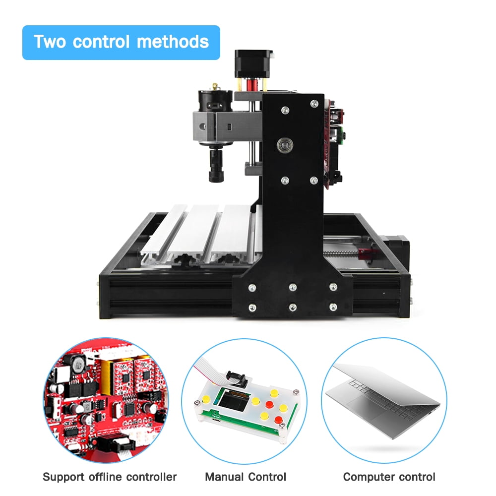 Upgrade Version Cnc 3018 Pro Grbl Control Diy Mini Cnc Machine 3 Pcb  Milling Machine Wood Router Engraver with Offline Controller with Er11 and  5Mm Extension Rod Working Area 300*180X40Mm 