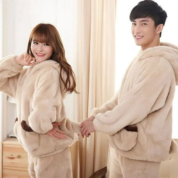 Couples Matching Pajamas Sets - PJs Set for Men and Women Long Sleeve  Sleepwear Lovers Pajamas Coral Velvet Winter Plus Velvet Thick Warm Home  Service,Men's Gray,Large : : Clothing, Shoes & Accessories