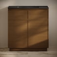 thumbnail image 7 of St. Tropez 36" Freestanding Bathroom Vanity in Brown Oak with Black 3-Hole Widespread Sink Top, 7 of 7