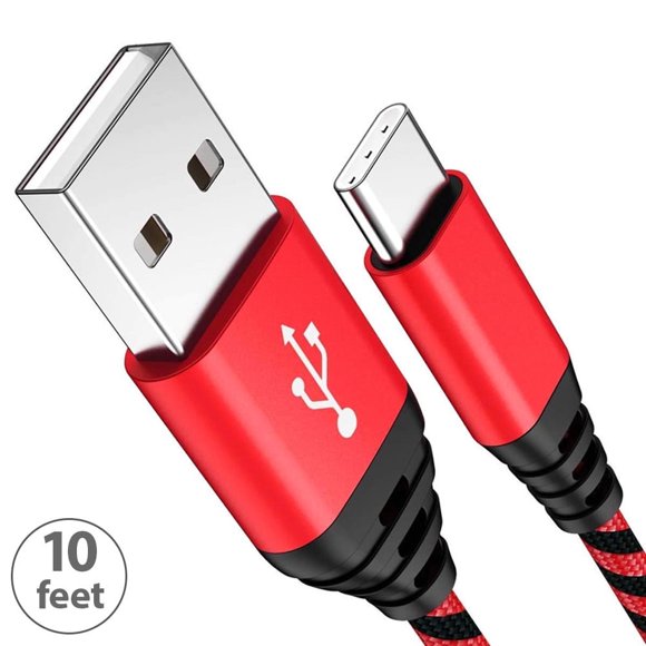 MesaSe 10 Feet USB Type C Cable Fast Charging Cable USB-C Type-C 3.1 Data Sync Charger Cable Cord for Galaxy S10+ S10e S9 S9+ Galaxy S8 S8 Plus 5X 6P 3 G5 G6 V20 M10