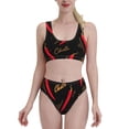 thumbnail image 2 of Picia Hot Chili Women's High Waisted Bikini Scoop Neck Swimsuit Two Pieces Bathing Suit-Large, 2 of 8