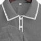 thumbnail image 5 of Blusa y camisa de manga corta con cuello vuelto para hombre, de 3 botones y solapa. Camisa informal de manga corta con solapa para hombre., 5 of 7
