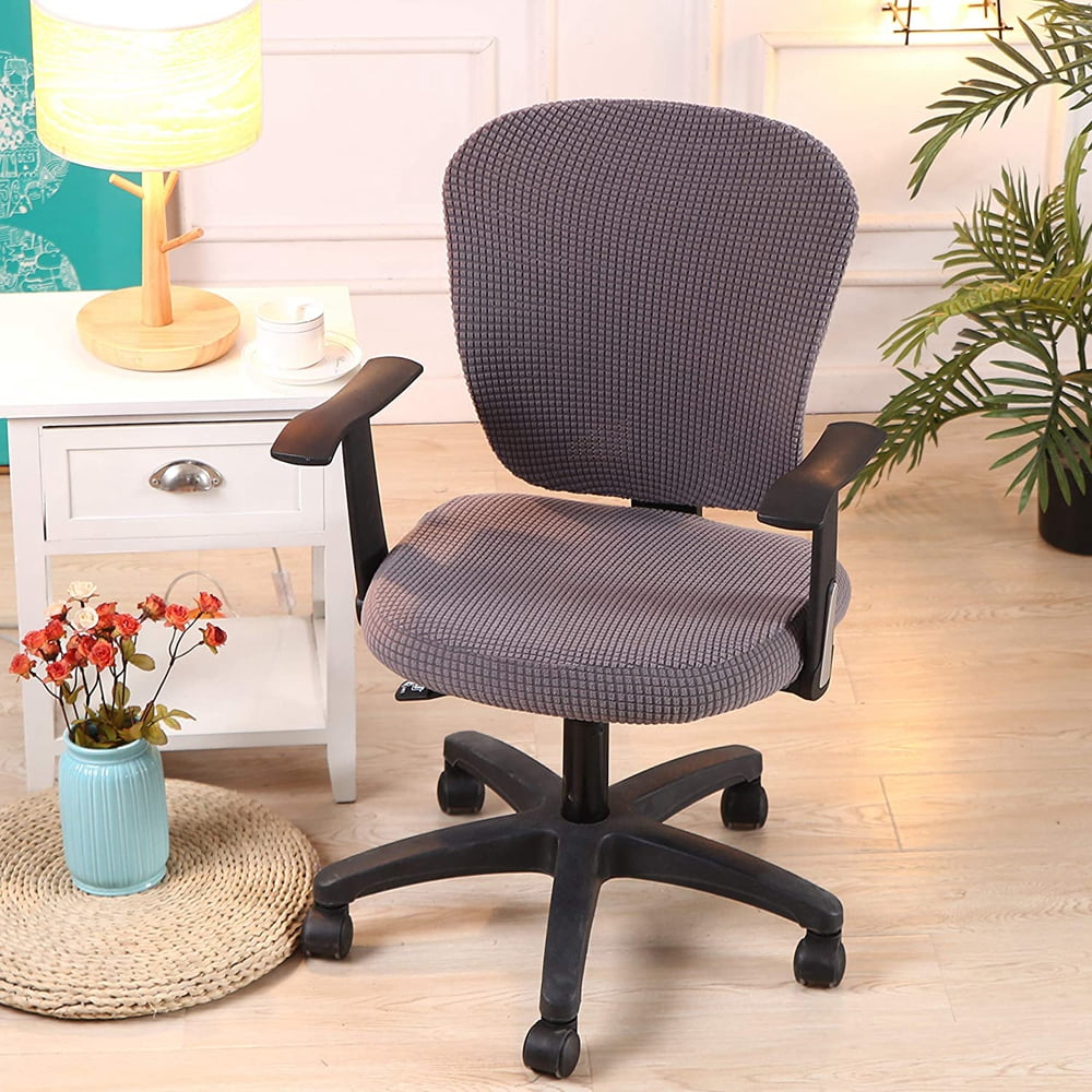 Freahap Chair Cover Stretchable Removable Computer Office Swivel Chair Cover Oval Leaves 