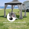 thumbnail image 5 of Sunjoy 8 ft. x 8 ft. Gazebo with Netting Screened Gazebo with Mosquito Netting Outdoor Canopy Shelter for Outdoor Lawn, Garden, Backyard and Grey, Black, 5 of 11