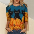 thumbnail image 2 of Camisas Para Mujer Camisetas de Gran Tamaño Manga Larga Clásico Cosplay Novedad Impreso Tops Cómoda Blusa de Cuello Redondo Odeerbi ODB133590, 2 of 5