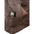 thumbnail image 5 of Milwaukee Leather ML1391RT Men's Retro Brown Leather Vest- 10 Pockets Side Lace 4-Snap V-Neck Motorcycle Rider Vest 52, 5 of 8