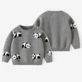 thumbnail image 4 of Odeerbi Infant Boys Girls Sweater Cute Winter Thermal Knit Crewneck Sweater Children's Soft Cotton Outerwear Pullover Sweater Infant Clothes Gray, 4 of 7