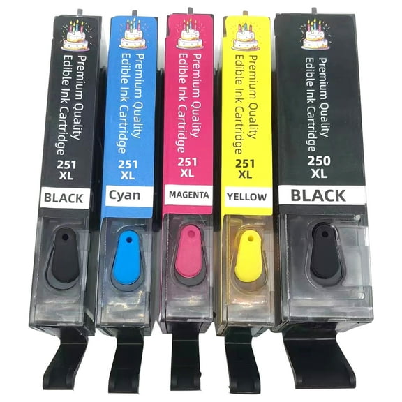 BJ-INK Refillable Edible  Ink Cartridges Compatible  for Canon PGI-250XL CLI-251XL PGI 250 XL CLI 251 XL to use with Pixma MX922 MX920 MG5520 MG5420