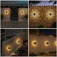 thumbnail image 6 of Lysliv 2-Pack Solar Fence Lights - Metal IP55 Waterproof Outdoor Step/Wall Lights w/ Mandala Pattern, 10LM Warm Yellow Light, Easy Install (3.54"), 6 of 10