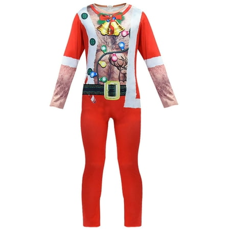 

ZAROYEAX Toddler Kids Girls Boys Christmas Prints Long Sleeves Romper Jumpsuit Clothes Party Set