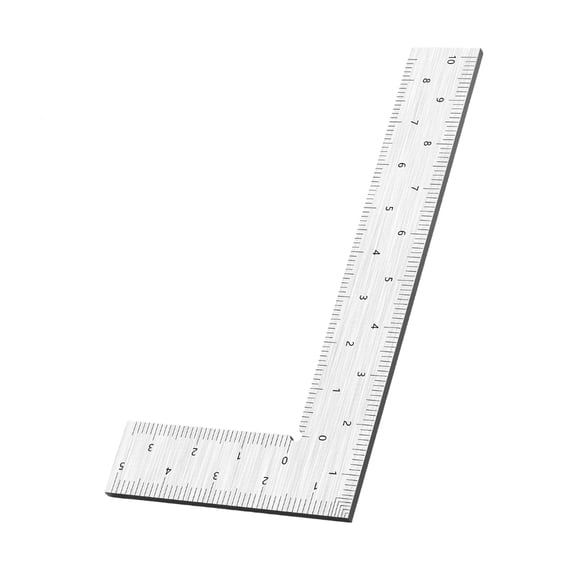 Stainless Steel Carpenter Square L Type Ruler for 90 Degree Measuring, Marking, Drafting, Trim Work and Craft Layout Use