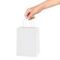 thumbnail image 3 of Sam Wrap Plain Kraft Paper Bags White Craft Bags with Handles, 100-Pack, 3 of 4