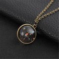 thumbnail image 4 of Collar para mujer, joyería para mujer, collar con colgante del sistema solar, collar de clavícula con cúpula de cristal de doble cara de galaxia., 4 of 4