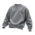 thumbnail image 5 of Crewneck Sweatshirt Nelozsy Men's Solid Color Crew Neck Loose Long Sleeve Comfortable Hoodies Sweatshirts Tops Gray XL, 5 of 5