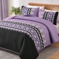 thumbnail image 1 of Juego de edredón WONGS BEDDING, color morado, tamaño queen con 2 fundas de almohada, 1 of 5