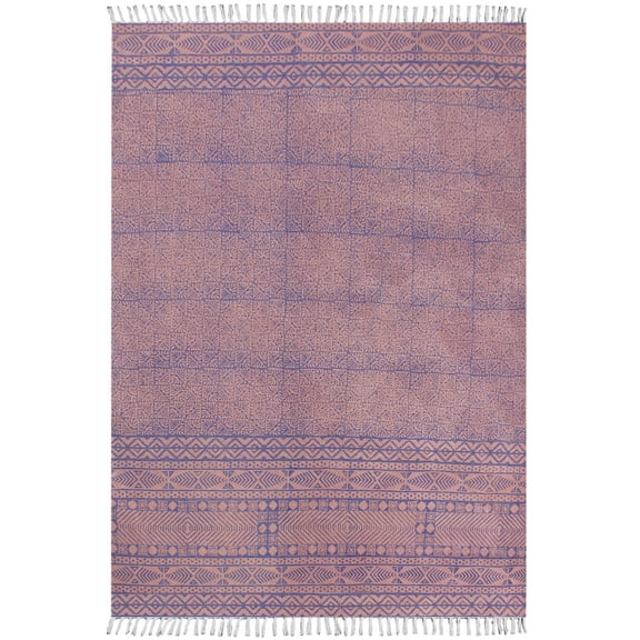 Casavani Brown Cotton Dhurrie Traditional Carpet Garden Yoga Kilim 2x3 Feet