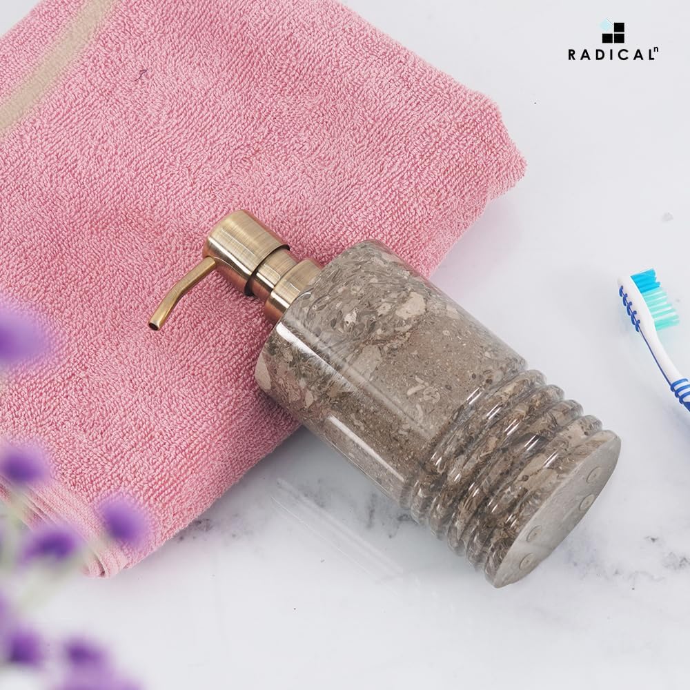 Radicaln Marble Soap Dispenser 7.5 inch Oceanic Hand Soap, Lotion, Foaming Shampoo & Sanitizer Container for Bathroom Countertop Decor - Liquid Dish Soap Dispenser for Kitchen Sink