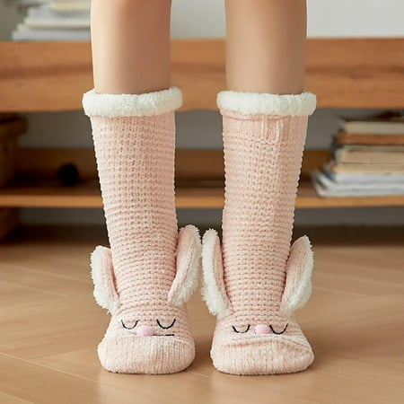 

MIARHB Women s Cartoon Floor Socks Thickened Warm Sleep Socks Slippers Socks