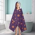 thumbnail image 6 of Purple Sun Star Circle Pattern Hooded Bath Towel，60"x35" for Ages 3 To 12 Kids, Quick Dry Lightweight Soft Microfiber Hood Beach Towel Cover Up for Kids, 6 of 7