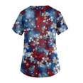 thumbnail image 3 of DTBPRQ American Flag Scrubs Tops for Women American Flag Short Sleeve Patriotic Shirts USA 4Th of July Medical Scrubs V Neck Casual Holiday Scrub Tops, 3 of 3