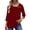 F-Red, variant on UVN Summer Square Neck Blouses for Women 3/4 Sleeve Shirt Ladies Dressy Casual Button Tunic Tops