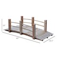 thumbnail image 2 of Outsunny 5FT Wood Garden Bridge Outdoor Decorative Landscape Side Rails Backyard Moon Bridge Park Decor Natural Wood, 2 of 9