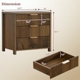 thumbnail image 5 of Fluted Nightstand Set of 2 with 3 Drawers, Mid-Century Modern Bedside Table, 23.7'' Wide Wood End Table for Bedroom, Walnut Finish, 5 of 10
