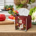 thumbnail image 4 of POLERO Tissue Box Holder - Square PU Leather Tissues Cube Box Cover Waterproof -Christmas Snowman Decorative Car Facial Tissue Holder on Table and Barthroom, 4 of 7
