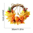 thumbnail image 3 of AYktou Fall Wreath with Artificial Maple Leaves Pumpkin & Berry, Artificial Floral Wreath for Front Door, Thanksgiving Halloween Wreath Autumn Garland Wall Farmhouse Holiday Outdoor Indoor Decor, 3 of 6