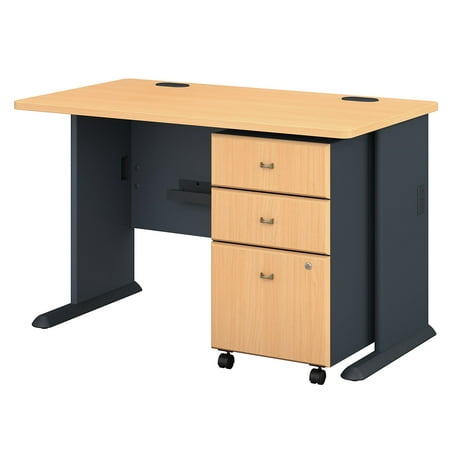 SRA025BESU Bush Business Furniture Series A Returns & Bundles 145 Lbs Weight Capacity Engineered Wood 48 W Desk with 3 Drawer Mobile (Best Mobile Workstation For Engineers)