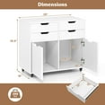 thumbnail image 3 of Costway Classeur à 4 Tiroirs, Support d'Imprimante Roulant avec Roulettes, Commode en Bois, 3 of 10