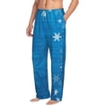 thumbnail image 6 of Salouo Blue Christmas Print Pajama Pants for Men, Lounge Pants Elastic Waistband Casual Men's sleepwear Loungewear Sleep Pajama Pant -Medium, 6 of 7