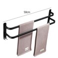 thumbnail image 4 of Bathroom Towel Racks, Black Wall Mounted Towel Bars for Shower and Kitchen, Waterproof Door Bars with Double Hook, 4 of 5