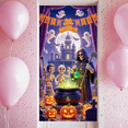thumbnail image 2 of Decorative Banner Happy Halloween Skeleton Design Spooky Ghosts Haunted House for Holiday Decoration Outdoor Party Celebration, 2 of 9