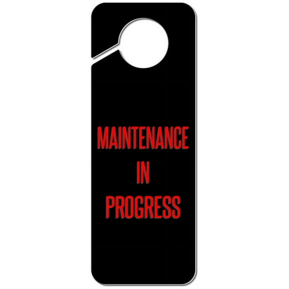 Maintenance in Progress Plastic Door Knob Hanger Sign