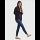 thumbnail image 5 of Sudadera con Capucha y Cremallera de Punto Flameado para Mujer, Camiseta Texturizada con Cremallera para Mujer Negro L, 5 of 8