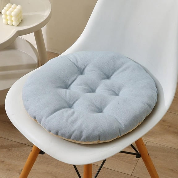 Outoloxit 12x12 Inch Thickened Seat Cushion for Office Chair and Student Desk, Breathable Linen Cover with High Elastic Pearl Foam, Non-Slip Strap, Fade and Shrink Resistant