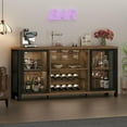 thumbnail image 3 of Industrial Coffee Bar Cabinet, Wine Bar Cabinet for Liquor and Glasses, Liquor Cabinet with wine Rack Storage, Wood Metal Sideboard Buffet Cabinet for Home Kitchen Dining, Rustic B, 3 of 7