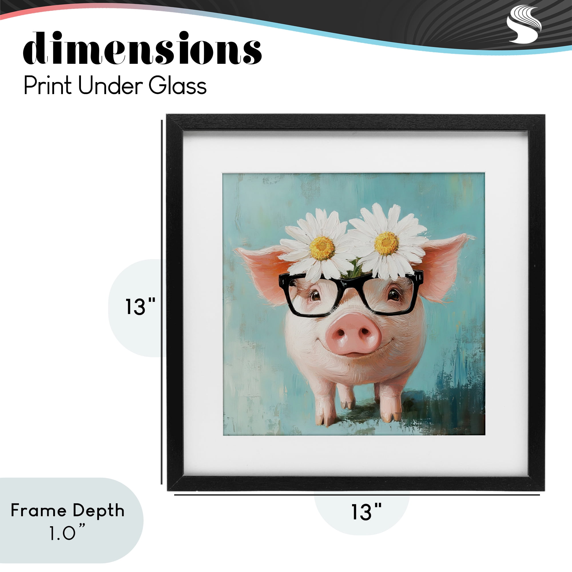 Stupell Industries Nerdy Natalie Piglet Black Framed Print Under Glass, design by Tina LeCour