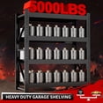 thumbnail image 4 of 5000LBS Storage Shelves, 59" W Garage Shelving Heavy Duty Adjustable Shelving Units, 4 Tier Metal Garage Shelves  Shelving for Garage, Warehouses, Basement, Black, 4 of 8