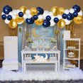 thumbnail image 3 of Kit con forma de arco para globos, 120 unidades, látex blanco, dorado y azul oscuro con lámina, 3 of 5